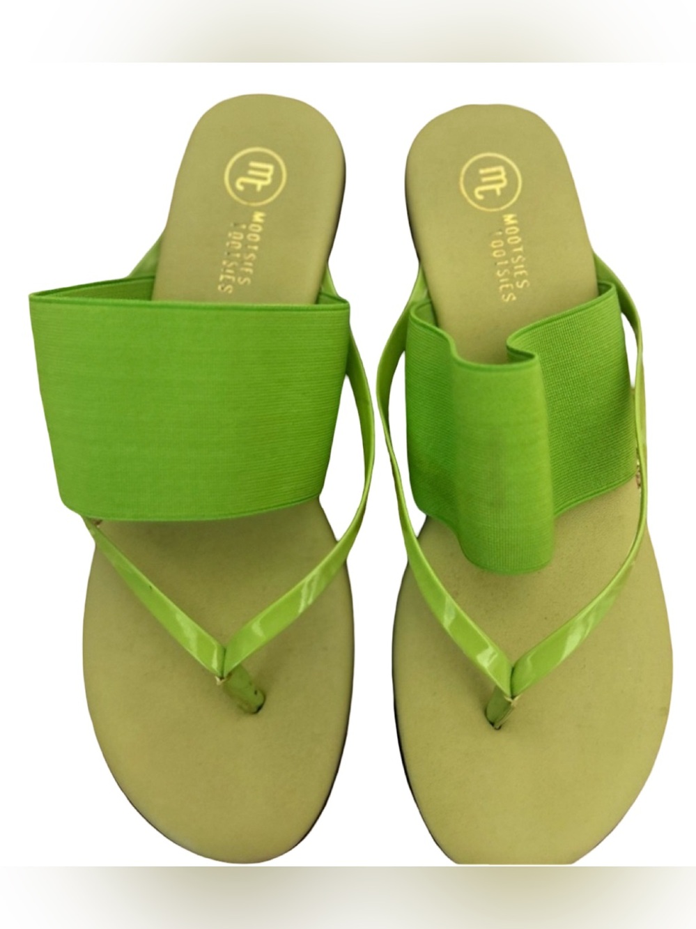 Mootsies Tootsies Green Platform Stretch Sandals Size 8.5 | Fashion Slip-On